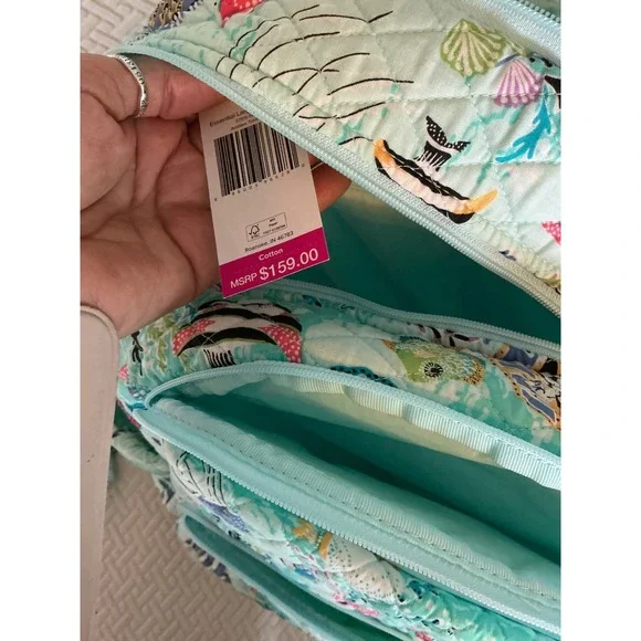 Vera Bradley Antilles Treasure LG Essential BP & MD Travel Cosmetic Bag NWT SET - Picture 12 of 16